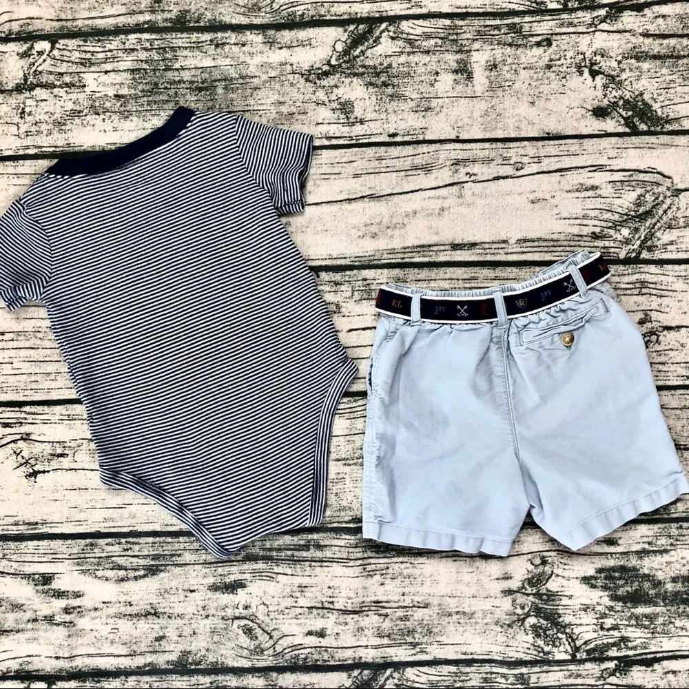 🎁 RALPH LAUREN⚡️Bodysuit & Shorts Mix-Match Set_18M